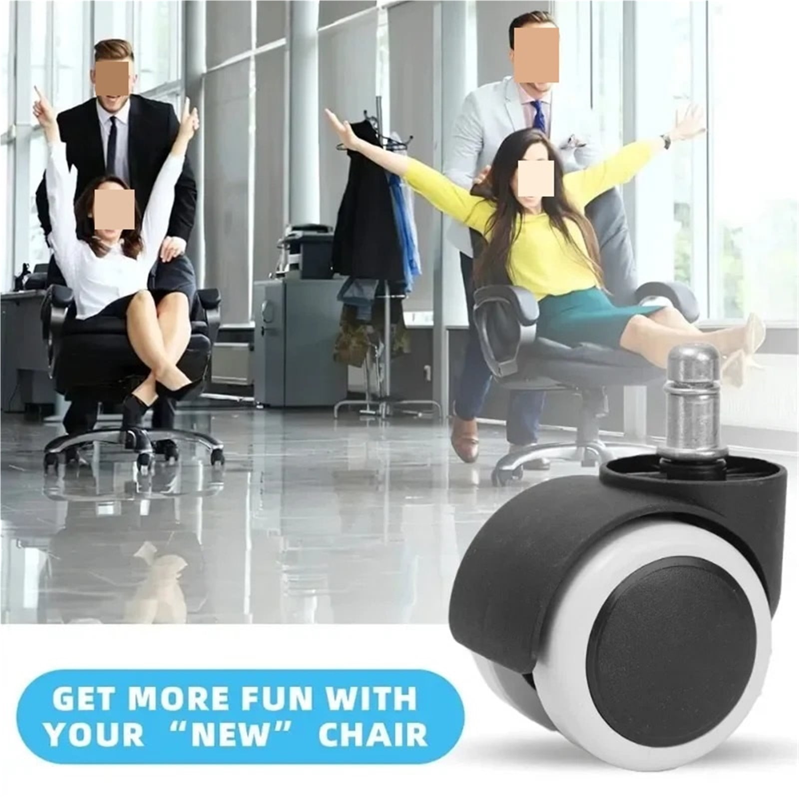 5/1PCS Chair Wheel Caster Replacement Soft Mute Desk Caster Wheels For Work Chair Heavy Duty Safe Rolling Office Chair Wheels ,Quiet and Smooth