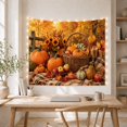 thumbnail image 5 of Harvest Basket With Pumpkins and Apples, Cozy Rustic Style for Farmhouse Decor Lovers, Wall Decor, Thanksgiving Gift, Tapestry Wall Hanging for Dining Room and Living Room, 5 of 7