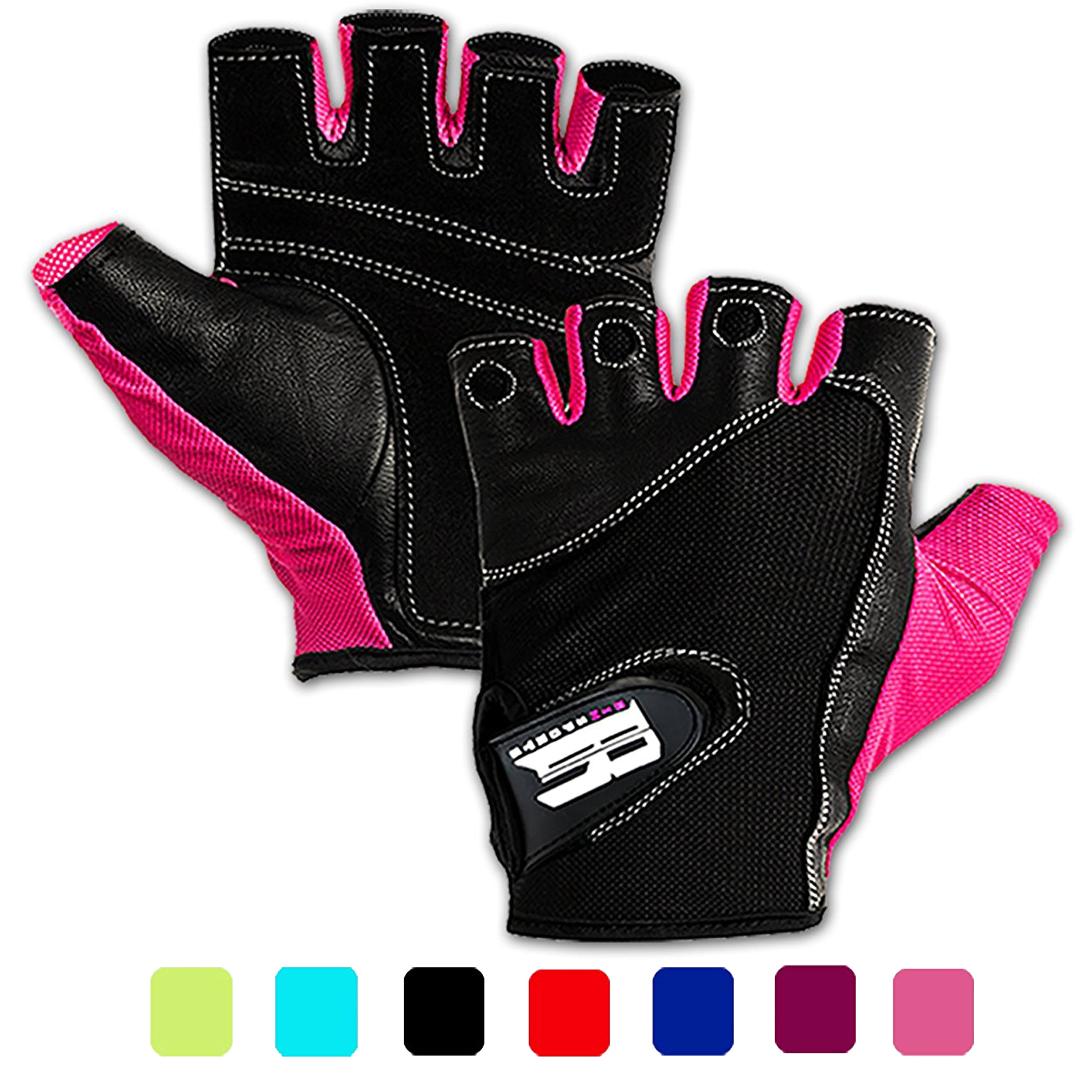 MESH LEATHER WEIGHT LIFTING PADDED GLOVES FITNESS TRAINING CYCLING GYM SPORTS 