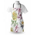 thumbnail image 3 of Floral Apron Rose Petals Sakura Lily Flowers Blooms Romance Florets Design, Unisex Kitchen Bib Apron with Adjustable Neck for Cooking Baking Gardening, Pale Pink Yellow Fern Green, by Ambesonne, 3 of 3