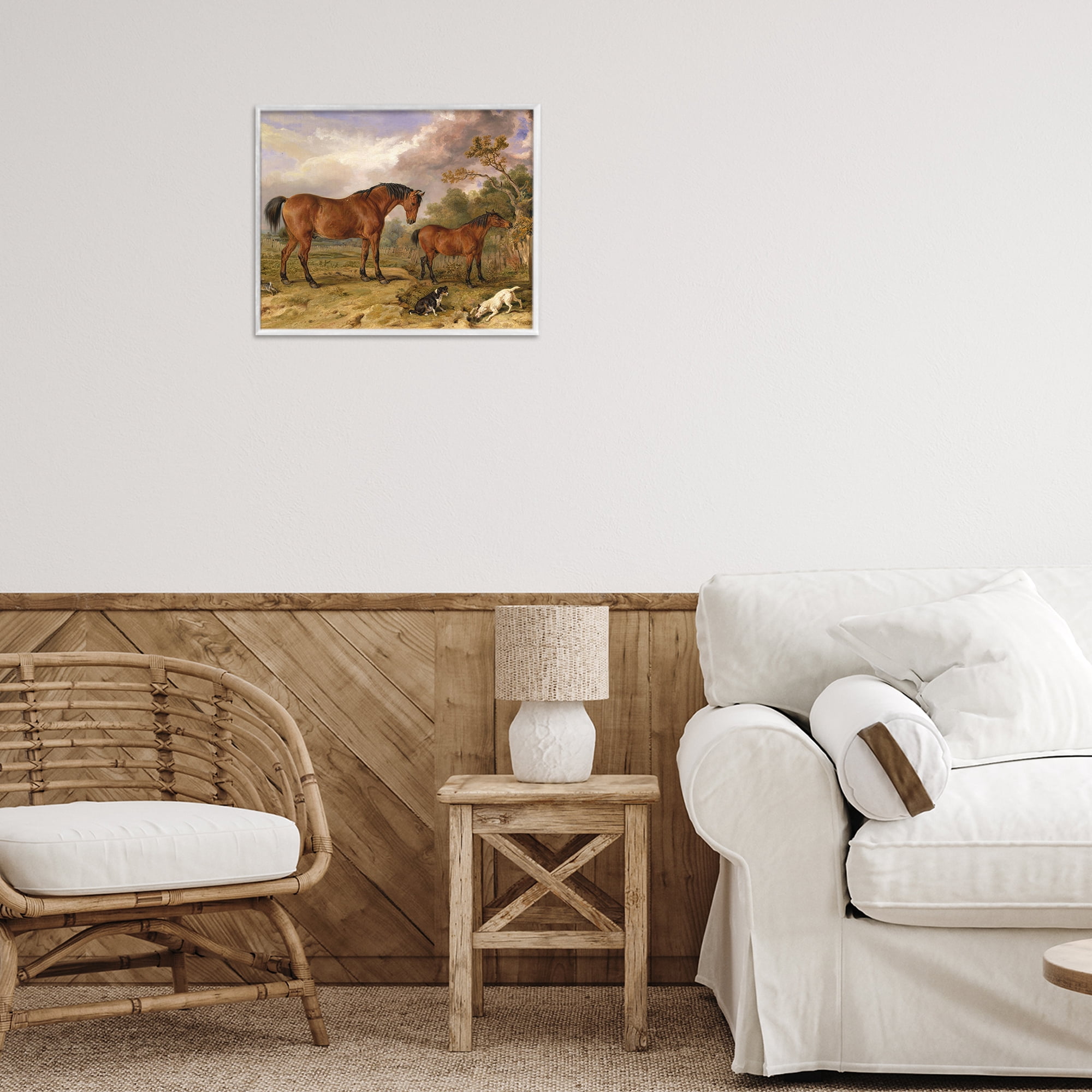 Stupell Industries Classic Portrait of Horses White Framed Giclee Art, design by Tina LeCour