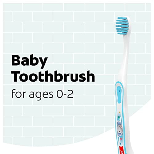 Colgate Kids My First Toothbrush for Baby, Ages 0-2, Extra Soft, 2 Pack, White