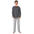 thumbnail image 3 of SCHIESSER Pijama largo para niño - Teens, con pierna abierta, algodón, rayado Negro/Gris 152, 3 of 5