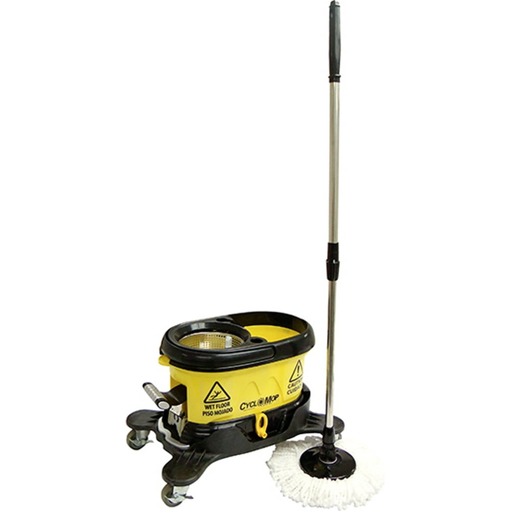 cyclomop commercial spinning spin wet & dry mop heavy duty design for