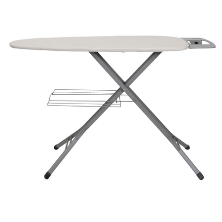 BETTER HOMES & GARDENS WIDE‑TOP IRONING BOARD – 47″ X 38″, ADJUSTABLE HEIGHT, STEEL FRAME, BUILT‑IN IRON REST AND CLOTHES RACK, NON‑SLIP FEET, GREY