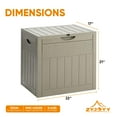 thumbnail image 5 of ZYJOYY 33 Gallon Resin Deck Box, Weatherproof Outdoor Storage Box for Patio, Garden, Pool, and Yard, Lockable Waterproof Bin for Tools, Cushions, and Accessories, Olive Grey, 5 of 8