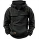 thumbnail image 4 of Suéter con capucha de color sólido para hombre de primavera y otoño, abrigo de suéter de cuero con múltiples bolsillos y deportes para jóvenes, 4 of 6