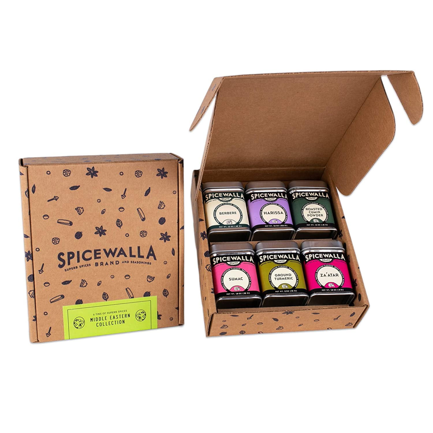 Spicewalla Middle Eastern Spices Set - Harissa, Zaatar, Berbere 3-Pack | Chef-Crafted Blends