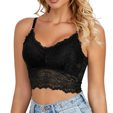 HBFAGFB Ladies Bras Womens Fashion Comfortable Thin Shoulder Strap Tank Tops Padded Bra Black Size S