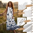 thumbnail image 6 of Xixirimido Blue Boho Flowers Print Women Maxi Dresses Casual Summer Dresses Tank Long Flowy Sleeveless Sundresses with Pockets Beach Vacation Outfits, 3X-Large, 6 of 7