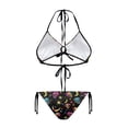thumbnail image 2 of chaqlin Celestial Sugar Skull Halter Neck Bikini Set - Vibrant Two Piece Triangle Swimsuit for Beach & Pool Vacation - Sexy Tie Side Bathing Suit, 2 of 9