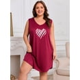 thumbnail image 3 of 3 Pack Nightgowns for Women Plus Size Sleeveless Print Nightshirts Crew Neck Sleepshirt Soft Sleepwear 1X-5X, 3 of 6