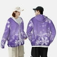 thumbnail image 4 of Balery Snowflakes Sudadera ligera de manga larga con capucha y protección solar UPF 50+ para hombre y mujer, ideal para pesca y running-3X-Large, 4 of 7