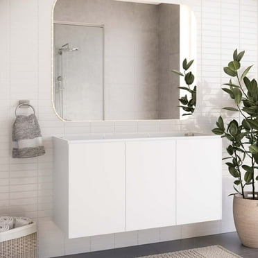 Modway Bryn 48" Wall-Mount Bathroom Vanity (Sink Basin Not Included) in White