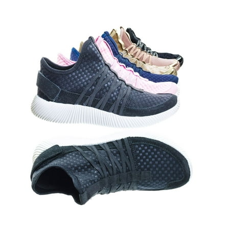 

Yes4 by Link Athletic Velvet Elastic Lacer Fashion Sneaker w Hook & Loop Closure