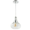 thumbnail image 6 of JONATHAN Y Ferano 9" Adjustable Metal/Glass LED Pendant, Chrome, 6 of 8