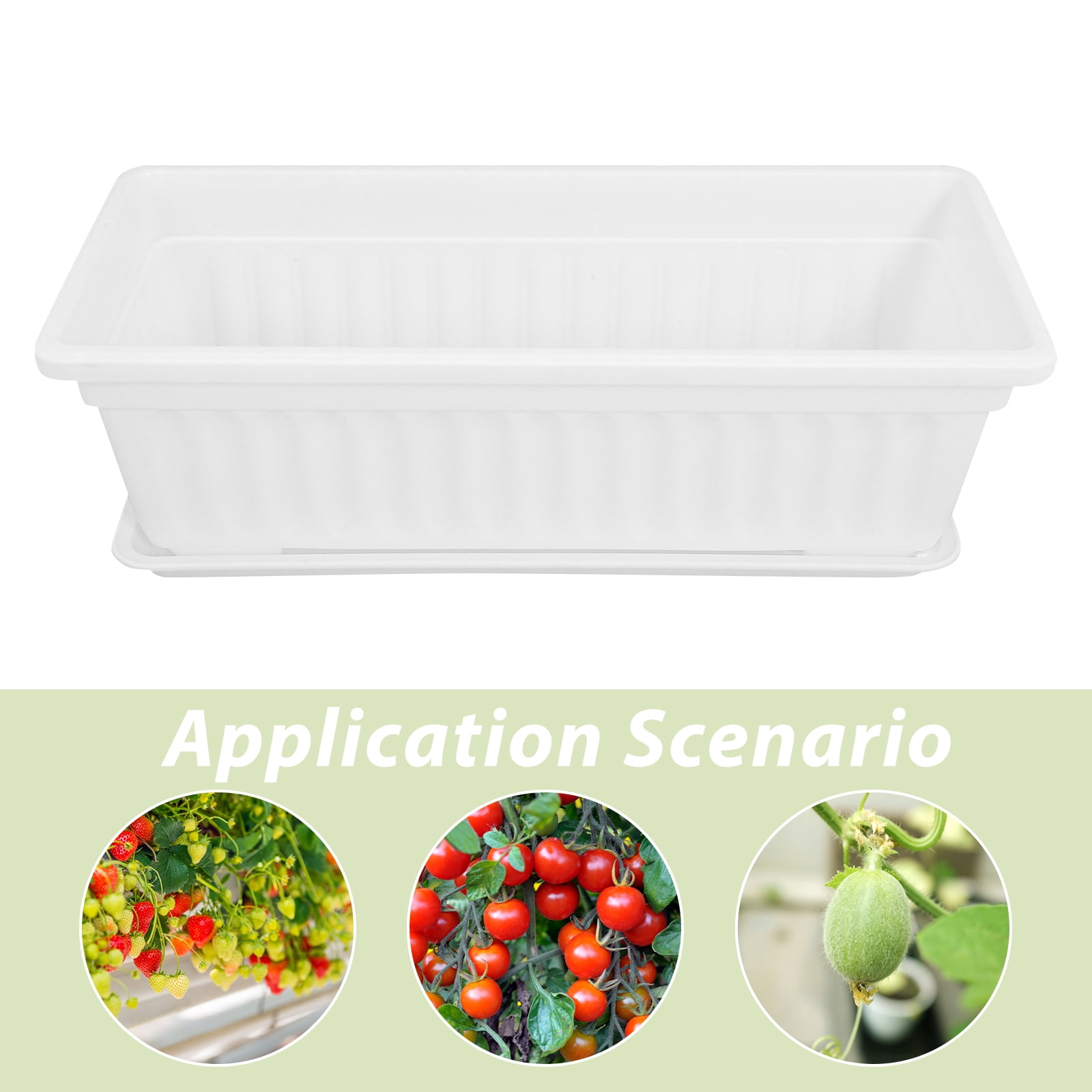 Arborister 2pcs Plastic Window Box Planter with Saucers for Indoor Outdoor Garden Balcony