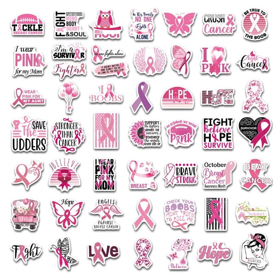 CCOCC Breast Cancer Awareness Stickers Pink Ribbon Car Decals Spread Hope Support with Faith Love Stickers