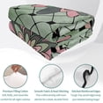 thumbnail image 5 of Spring Abstract Floral Twin Size Quilt Set Lightweight Bedspread Coverlet Set, Green Pink Geometric Flowers Grid Border Quilted Bedding Cover with 2 Pillow Shams for All Season Layering 68"x86", 5 of 9