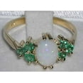 thumbnail image 4 of LBG 10k Yellow Gold Natural Opal and Emerald Womens Promise Ring - Size 7.5, 4 of 4