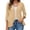 Khaki, variant on Women Cardigan 3/4 Sleeves Open Front Lightweight Cardigan Draped Ruffles Trendy Cardigan White XL(XL)