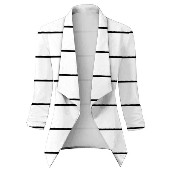 Vedolay Tops Women's Cropped Blazer Casual Open Front Crop Blazer Jackets,White L