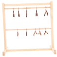 thumbnail image 4 of HLONK Wooden Doll Garment Rack with Clothes Hangers for Home Use 1Set, 4 of 8