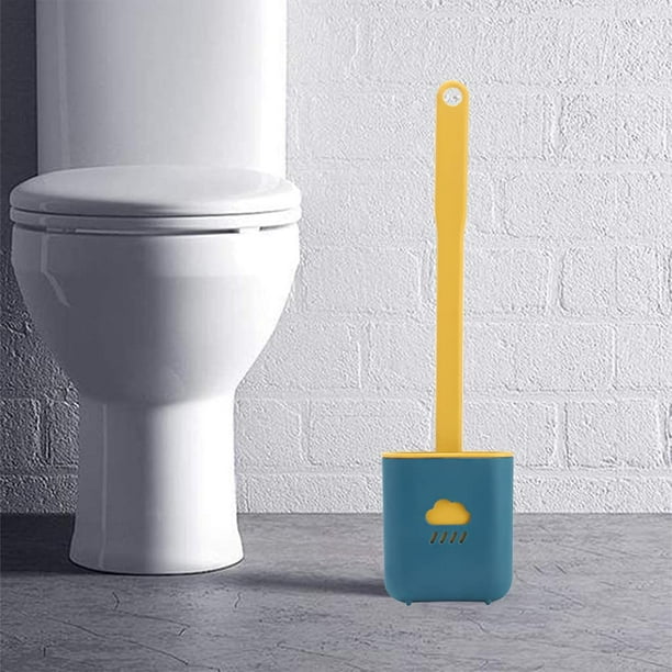 Brosse de toilette flexible en silicone, brosse de toilette plate, brosse  de toilette à séchage rapide, brosse de toilette suspendue, brosse de  toilette en silicone avec support (vert) 