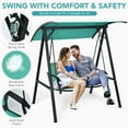 thumbnail image 4 of Resenkos Porch Swing, 2 Person Patio Swing with Weather Resistant Glider and Adjustable Canopy-Green, Hanging Outdoor Porch Swings for Garden, Backyard, 4 of 7