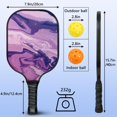 thumbnail image 4 of Pickleball Paddles Set Of 2, Fiberglass Surface, Liquid & Marble Print, 4 Balls & Bag, 4 of 5