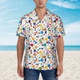thumbnail image 4 of Balery Colorful Spots Print Men's Hawaiian Shirts Short Sleeve Beach Shirt Relaxed Fit Vacation Button Down Shirts-Medium, 4 of 9