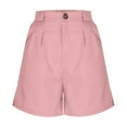 thumbnail image 6 of JGTDBPO Bermuda Shorts for Women Summer High Waisted Trendy Solid Color Buttons Long Comfy Wide Leg Shorts with Pocket, 6 of 8