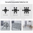 thumbnail image 5 of Lecut Oval Extendable Dining Room Table for 4-8 People, Extendable from 40" to 55" to 71", Modern Wooden Dining Table with MDF Tabletop and Metal Frame, Oval Kitchen Table for Home, Office,Oval Grey, 5 of 8