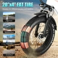 thumbnail image 5 of WOOKEN 20"X4.0 Fat Tire Electric Mountain Bike for Adults, Powerful Peak 1000W Electric Mountain Bicycle with 48V 624WH Removable Battery, Max speed 20MPH, UL2849, 5 of 8