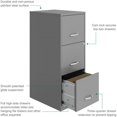 thumbnail image 4 of Scranton & Co 3-Drawer Modern Metal Vertical File Cabinet with Lock in Silver, 4 of 9