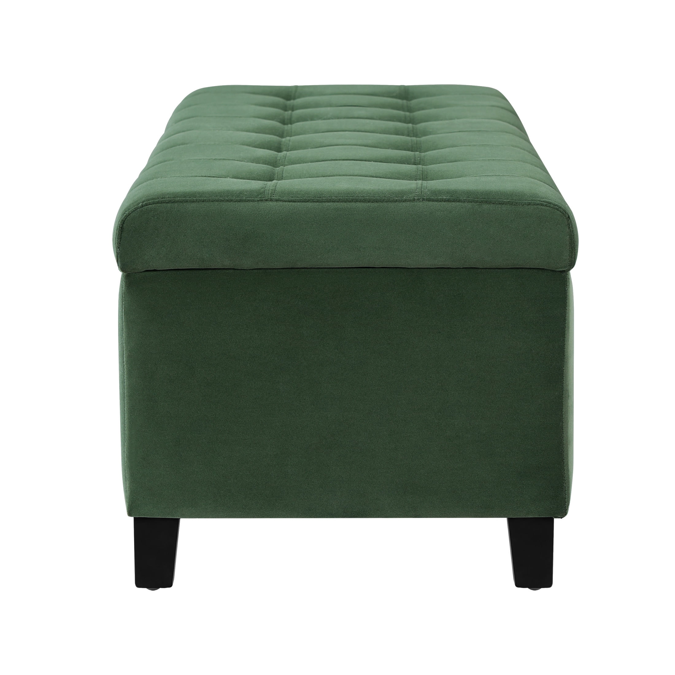 Christopher Knight Home 51" Fabric Storage Ottoman, Tufted End of Bed Bench, Wooden Legs, Retro Green