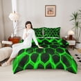 thumbnail image 4 of Castle Fairy Teens Hexagon Queen Comforter Set,Geometric Honeycomb Bedding Comforter Set, 4 of 8
