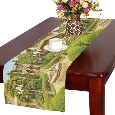 MYPOP Italian Country Villas Cotton Linen Table Runner 16x72 Inches