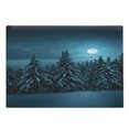 thumbnail image 1 of Night Cutting Board, Tranquil Blue Moon in Woods Covered Snow Serene Winter View Scene, Decorative Tempered Glass Cutting and Serving Board, Large Size, Turquoise Teal White, by Ambesonne, 1 of 1