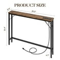 thumbnail image 3 of Yiwa Slim Sofa Table with Power Outlet, 2 AC Outlets & 2 USB Ports, Retro Narrow Console Table for Behind Couch, Entryway, or Hallway, 3 of 8