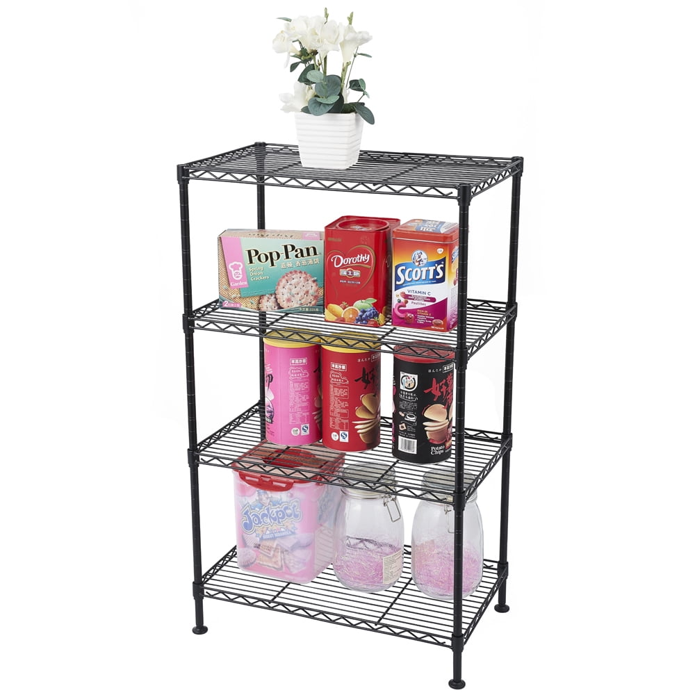IVV 4-Tier Metal Storage Rack Industrial Welded Wire Shelving,Black
