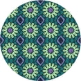 thumbnail image 1 of Ahgly Company Indoor Round Patterned Emerald Green Area Rugs, 8' Round, 1 of 1