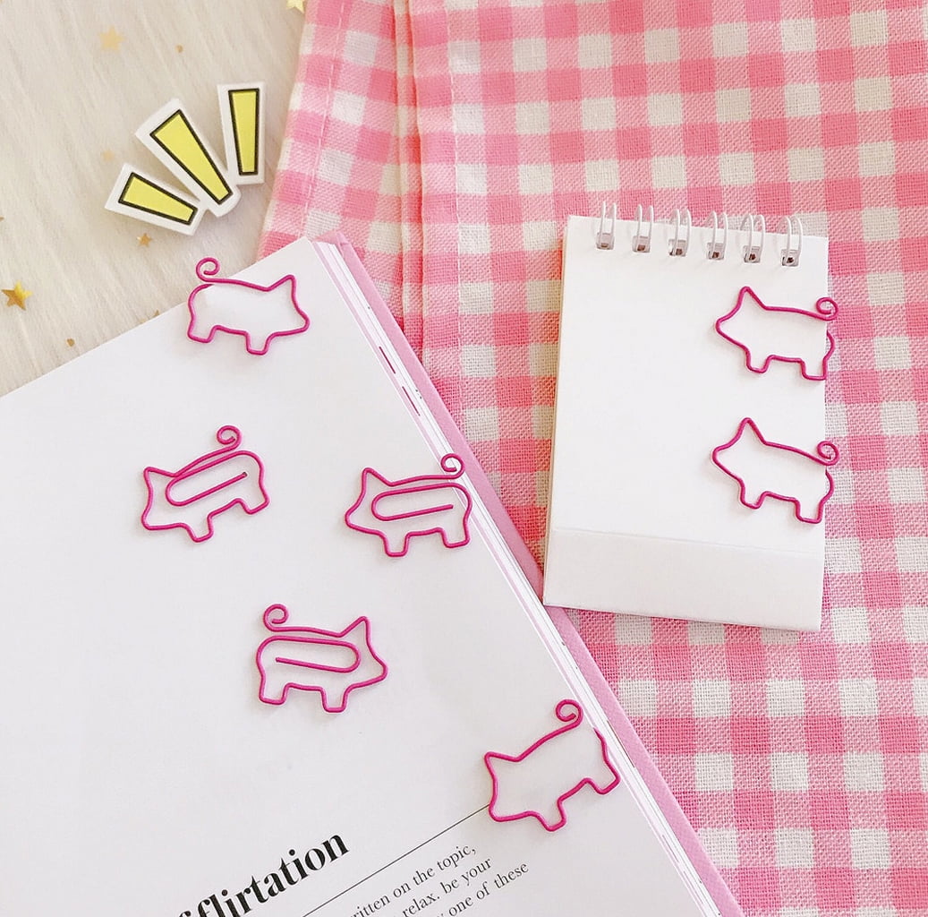 VIccoo Clip de Papel Cute Pig Metal Clips de Papel Pin Book Bookmark Memo Clip Office School Stationery