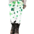 thumbnail image 5 of lcziwo Lightening Sales, Women's St Patricks Day Running Leggings Novelty Shamrock Clover Print Soft Stretchy Yoga Pants Casual High Waisted Tummy Control Tights Multicolor XXL, 5 of 6