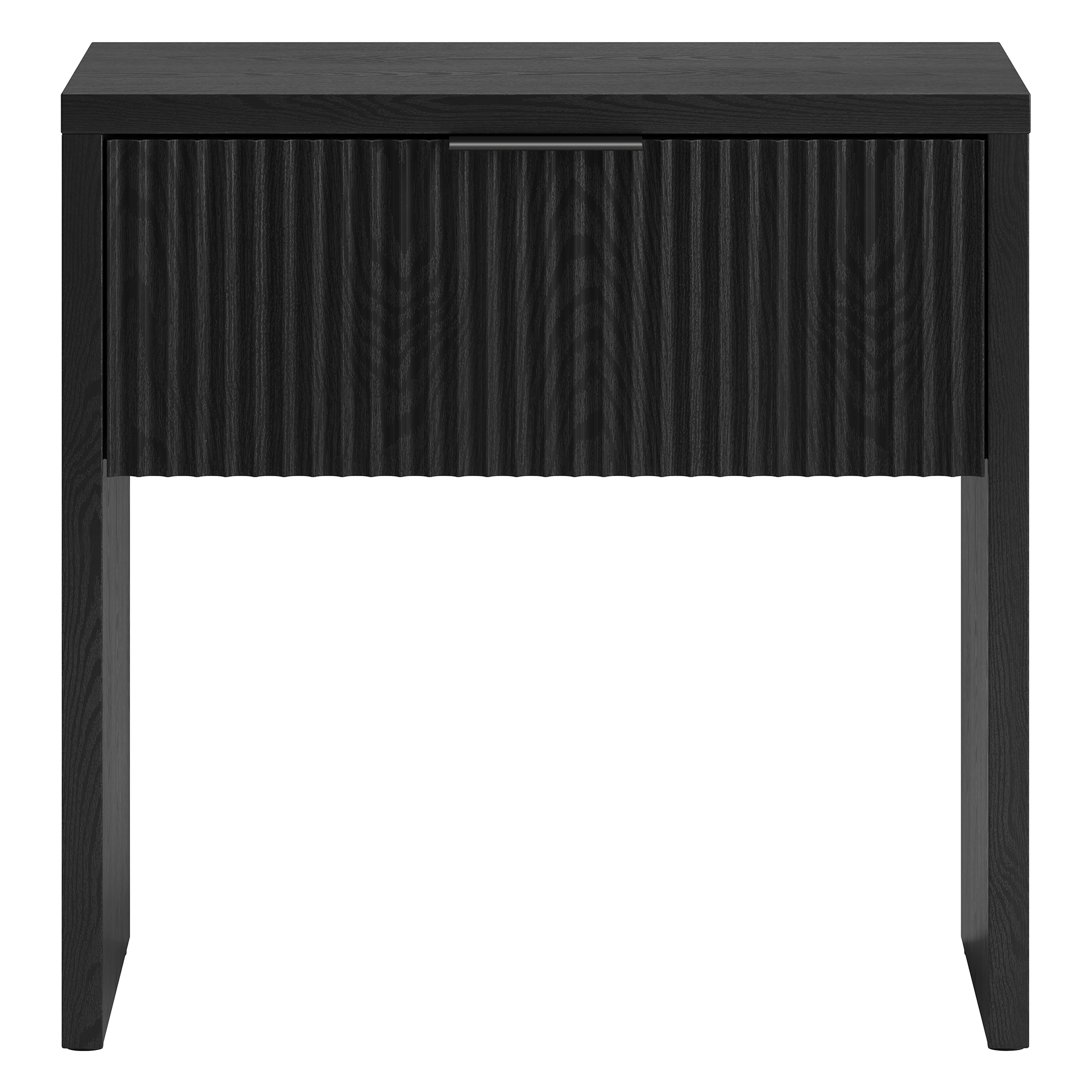 Kenslow 24" Wide Rectangular Fluted Nightstand in Black Grain