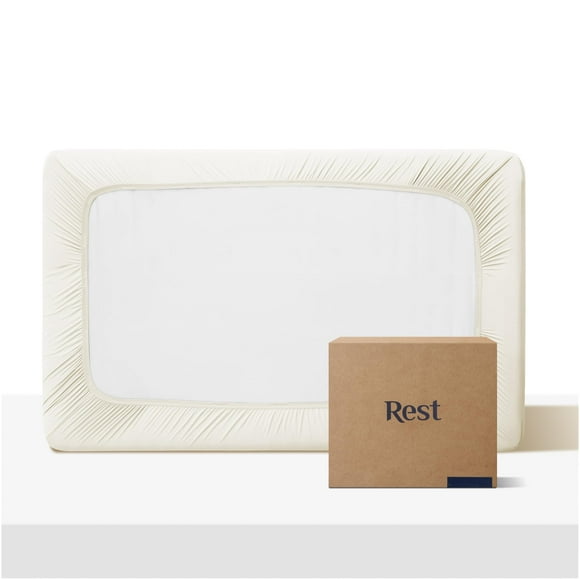 REST Evercool+ Fitted Sheet, Twin Size, Arctic White, 13"" Deep (up to 15), Breathable Bedding for Hot Sleeper and Night Sweats, Bed Sheet with Ionic+ Self-Cleaning Silver Yarn for Sensitive Skin