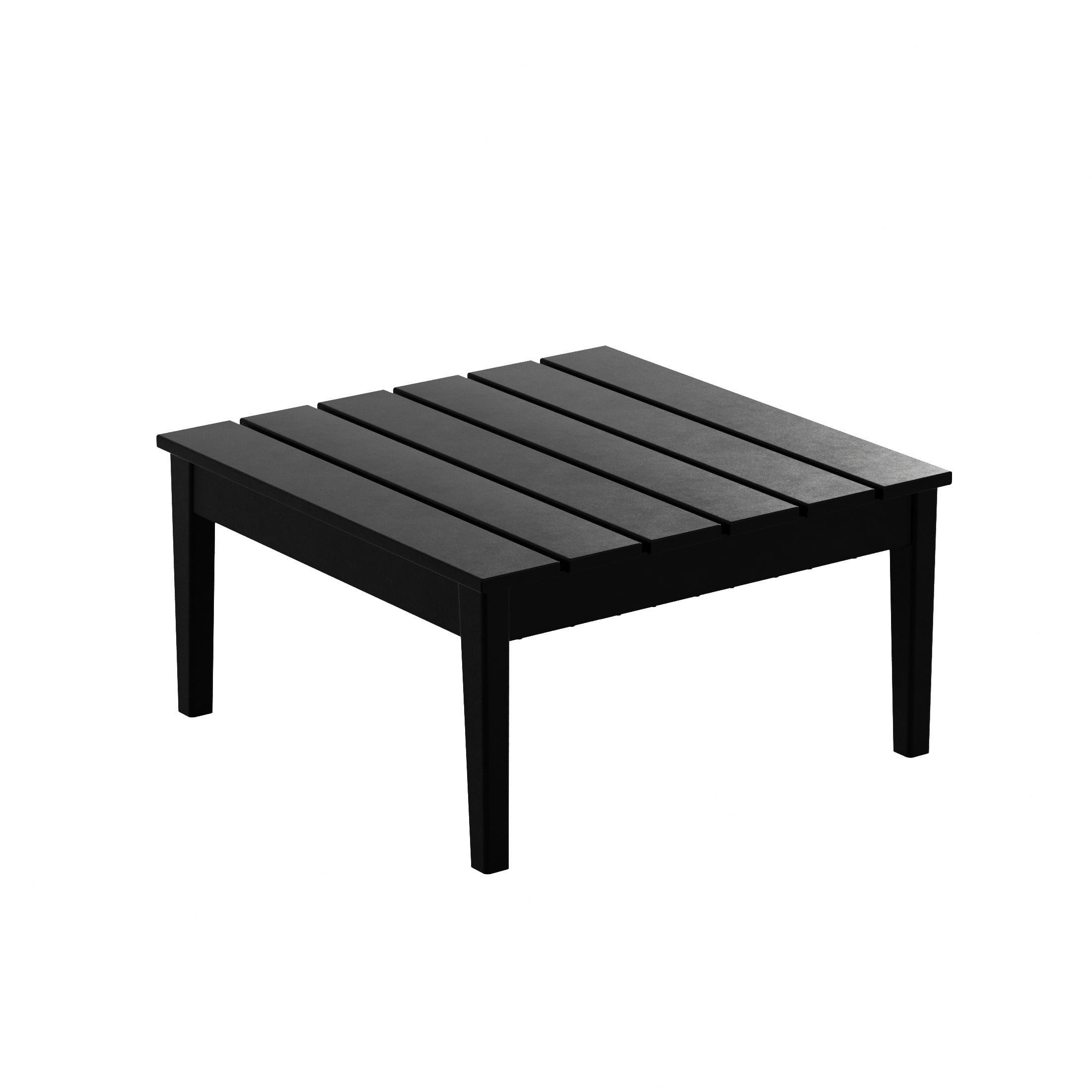 WestinTrends Ashore Outdoor Coffee Table, 32 Inch All Weather Poly Lumber Adirondack Patio Coffee Table Square Low Table, Black