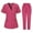 A-Hot Pink, variant on Wyobmus Womens Scrubs Set Nurse Uniform Work Suit Stretch Short Sleeve V Neck Tops & Elastic Waist Pants With Multi Pocket A-Gray