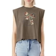 thumbnail image 5 of EcoLoom Santa Claus Christmas Bow Cap Sleeve Muscle Crop Shirt Women Sleeveless Baby Tee, 5 of 5