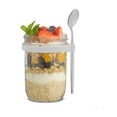 thumbnail image 2 of Brightware Dawn Overnight Oats Jars with White Lids and Spoons – 16 oz – Set of 3, 2 of 16